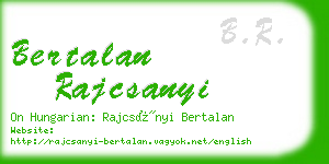 bertalan rajcsanyi business card